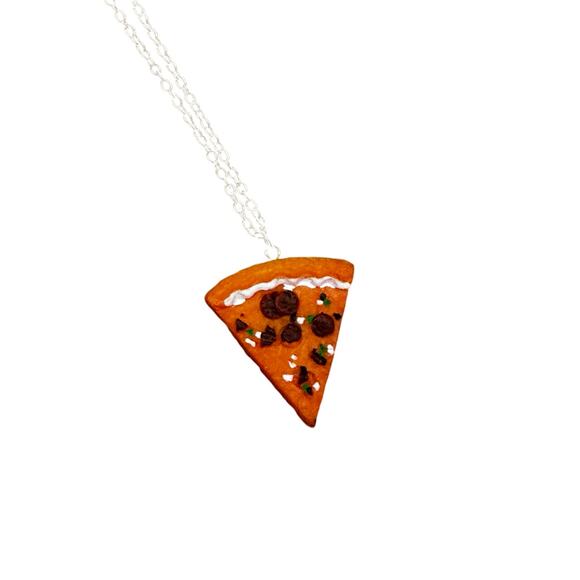 Slice of Pizza Resin Pendant Necklace - Picture 3 of 5